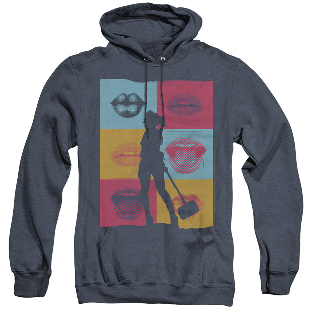Birds Of Prey Lips Heather Mens Hoodie Navy