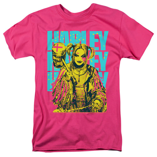 Birds Of Prey Harley Painted Mens T Shirt Hot Pink