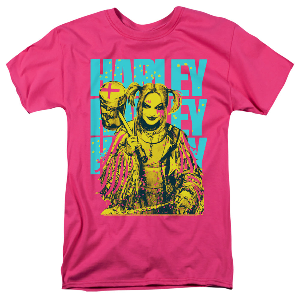 Birds Of Prey Harley Painted Mens T Shirt Hot Pink