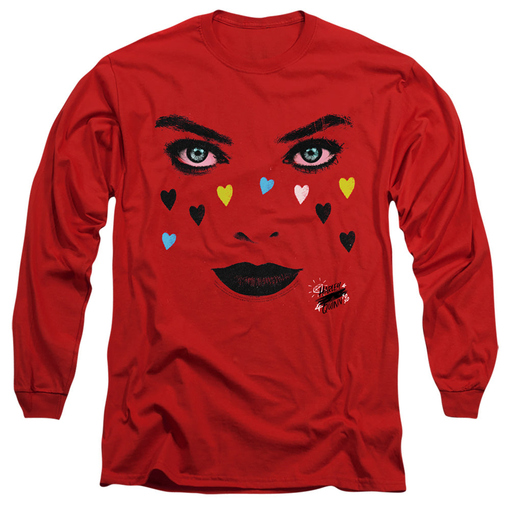Birds Of Prey Red Harley Mens Long Sleeve Shirt Red Officially Licensed