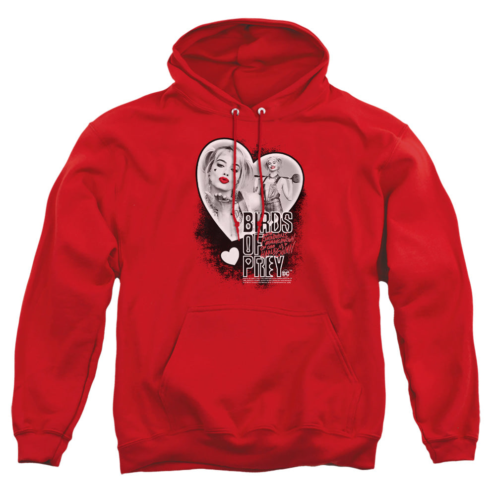 Birds Of Prey Heart Harley Mens Hoodie Red