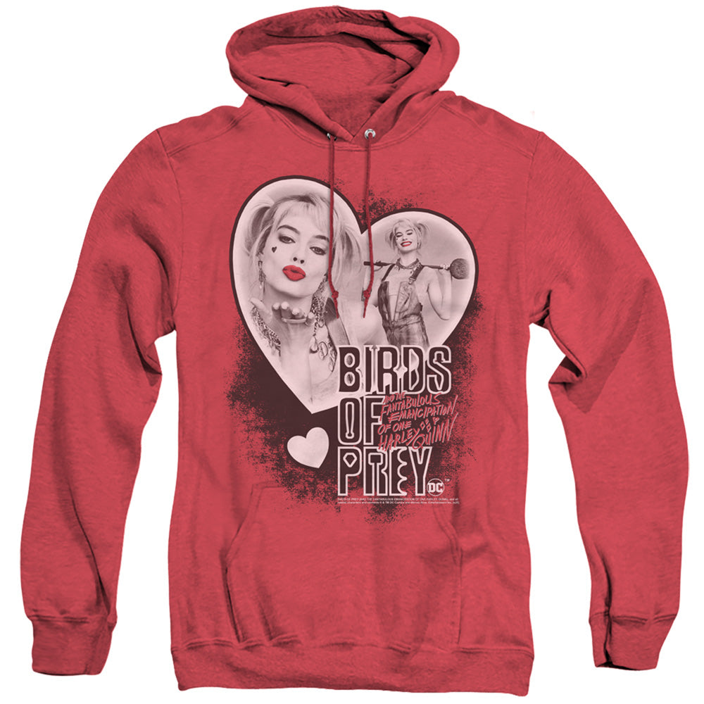 Birds Of Prey Heart Harley Heather Mens Hoodie Red