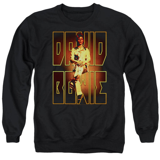 David Bowie Perched Mens Crewneck Sweatshirt Black Officially Licensed
