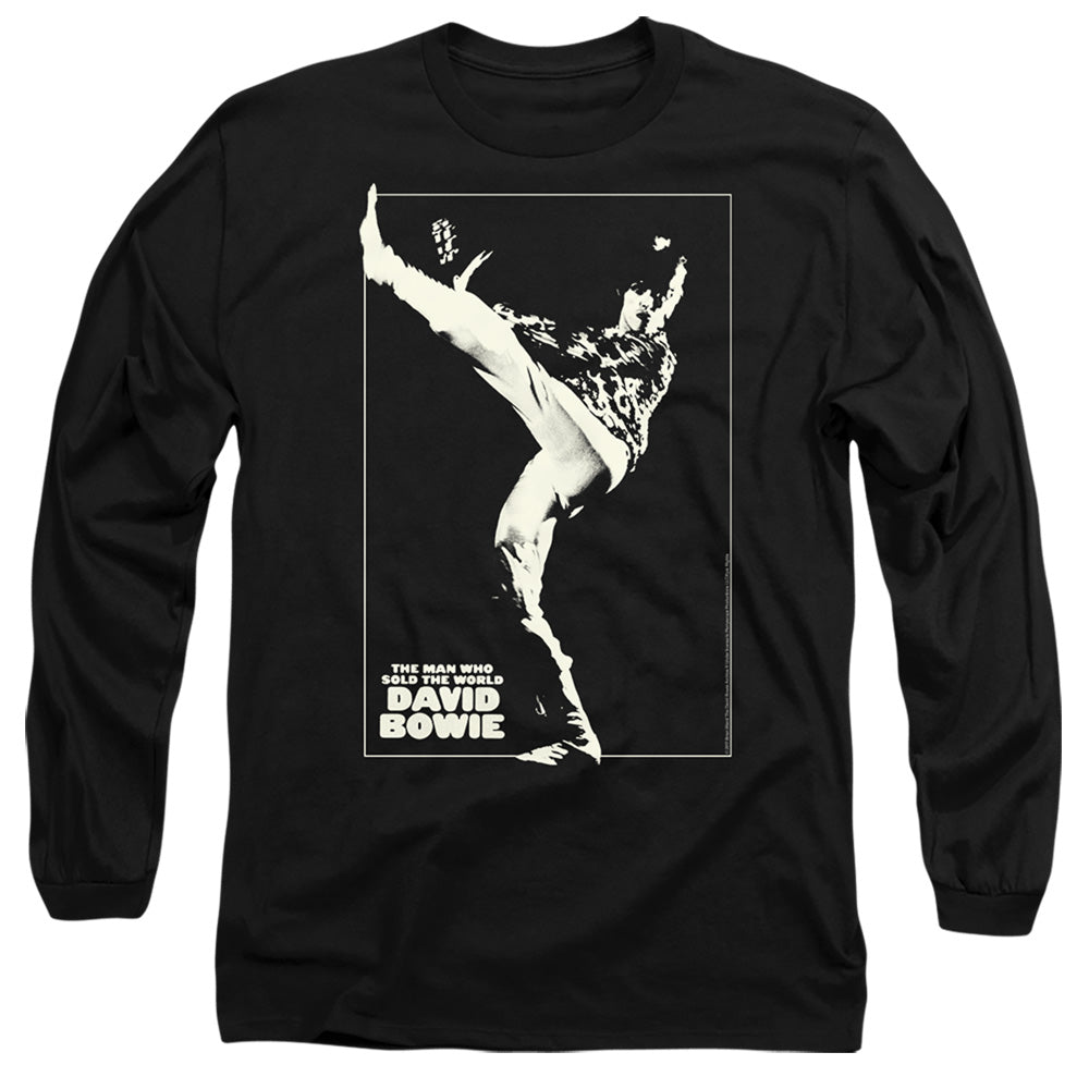David Bowie The Man Cover Mens Long Sleeve Shirt Black Officially Licensed