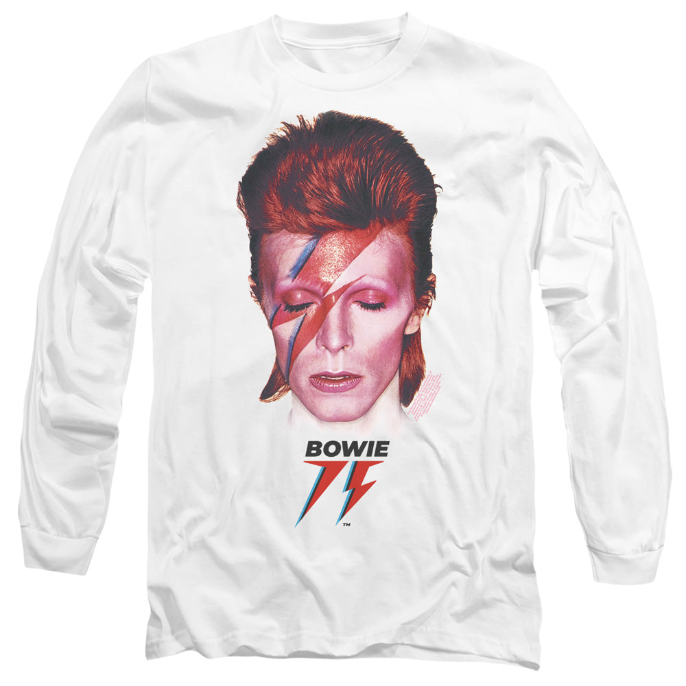 David Bowie Aladdin Sane 75 Mens Long Sleeve Shirt White Officially Licensed