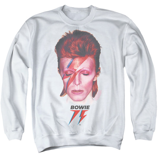 David Bowie Aladdin Sane 75 Mens Crewneck Sweatshirt White Officially Licensed
