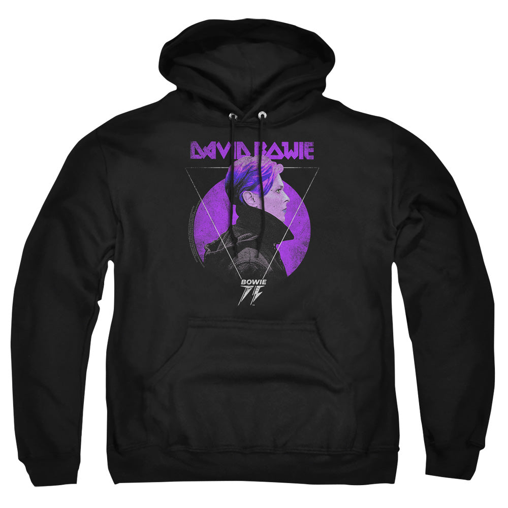 David Bowie Side Profile 75 Logo Mens Hoodie Black