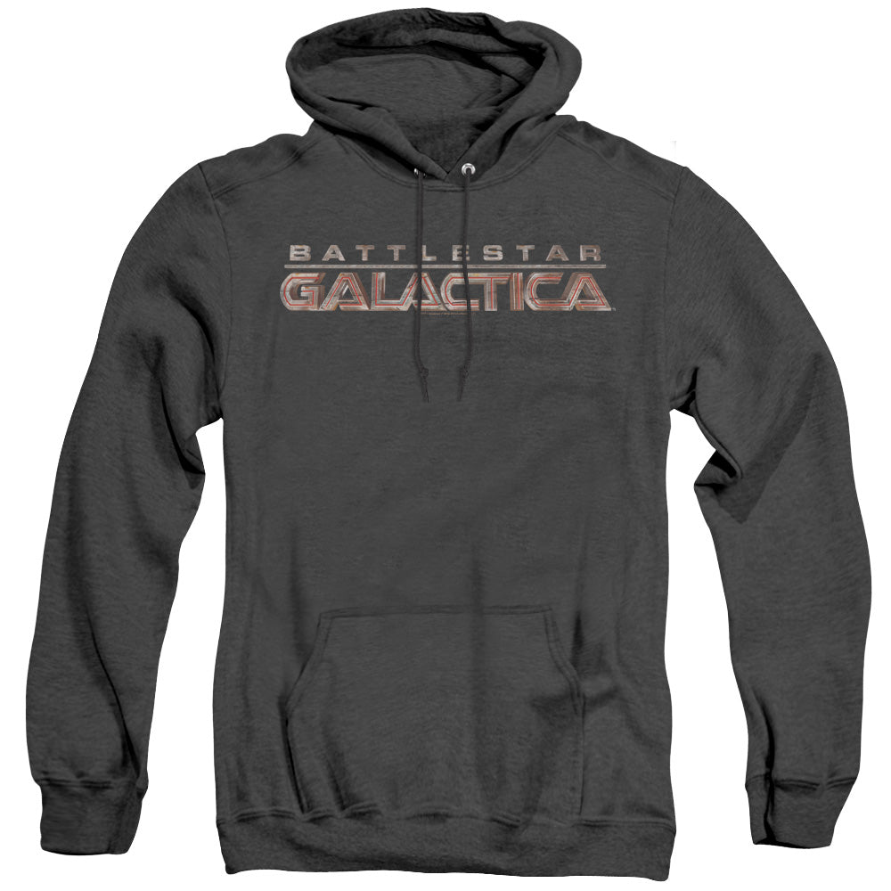 Battlestar Galactica Logo Heather Mens Hoodie Black