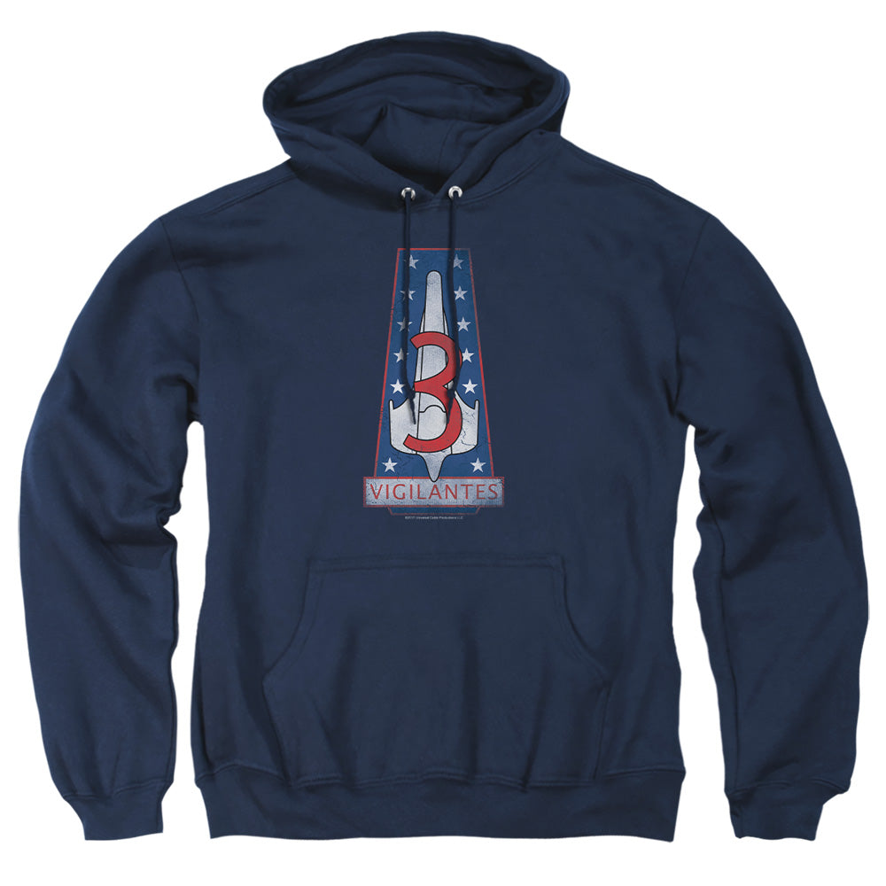 Bsg Vigilantes Badge Mens Hoodie Navy