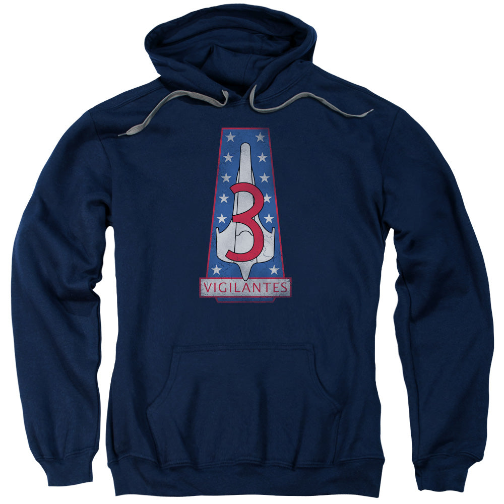 Battlestar Galactica Vigilantes Badge Mens Hoodie Navy Blue
