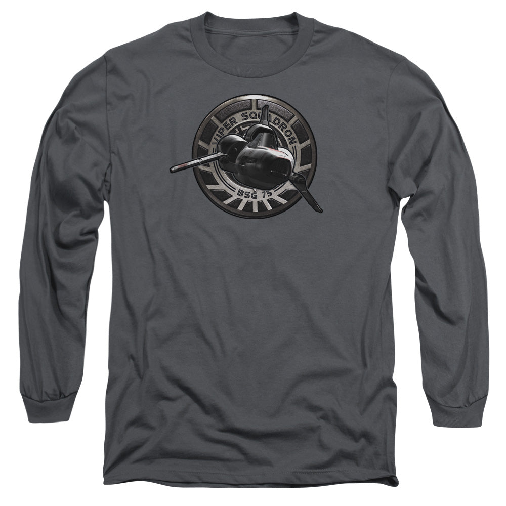 Battlestar Galactica Viper Squadron Mens Long Sleeve Shirt Charcoal