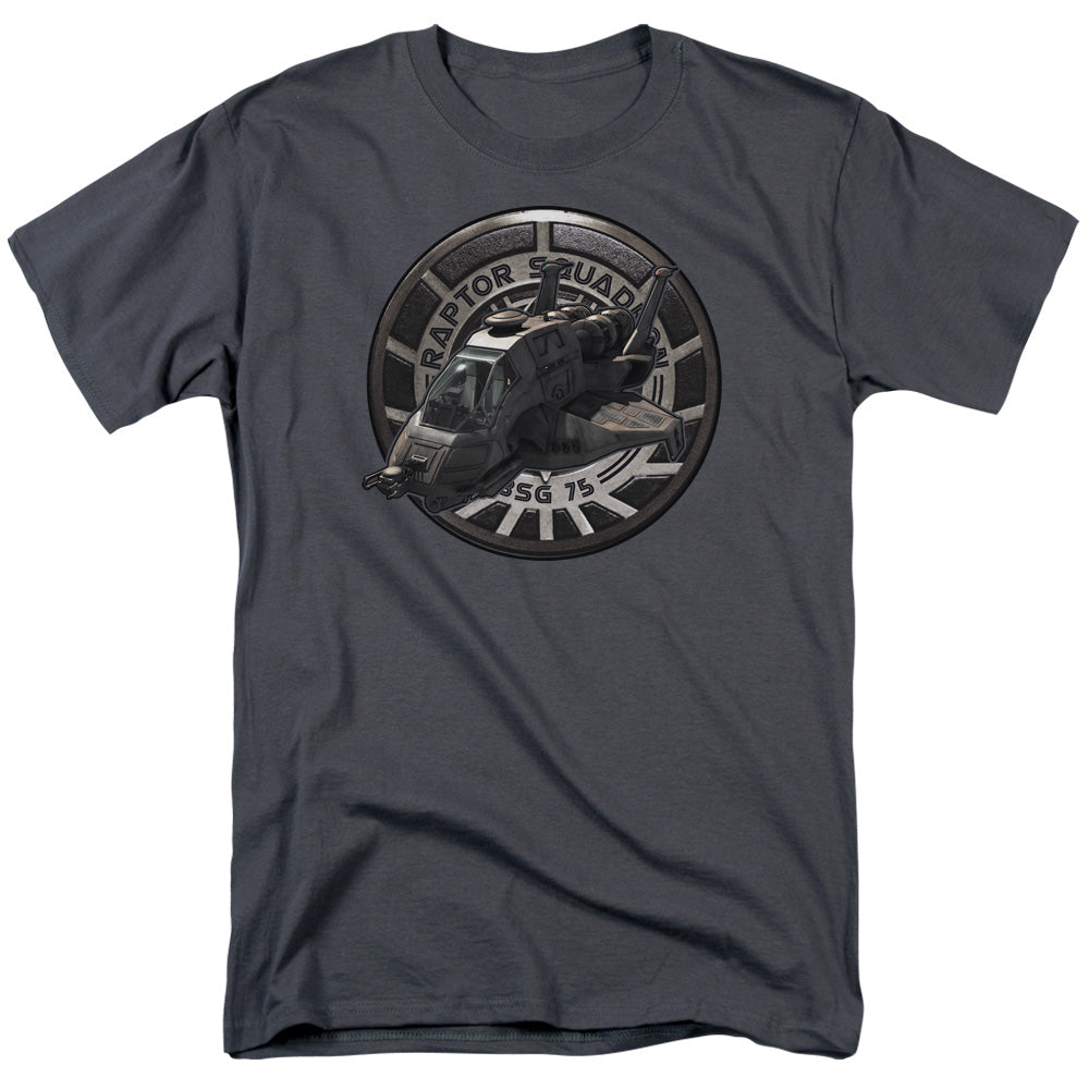 Battle Star Galactica Raptor Squadron Mens T Shirt Charcoal