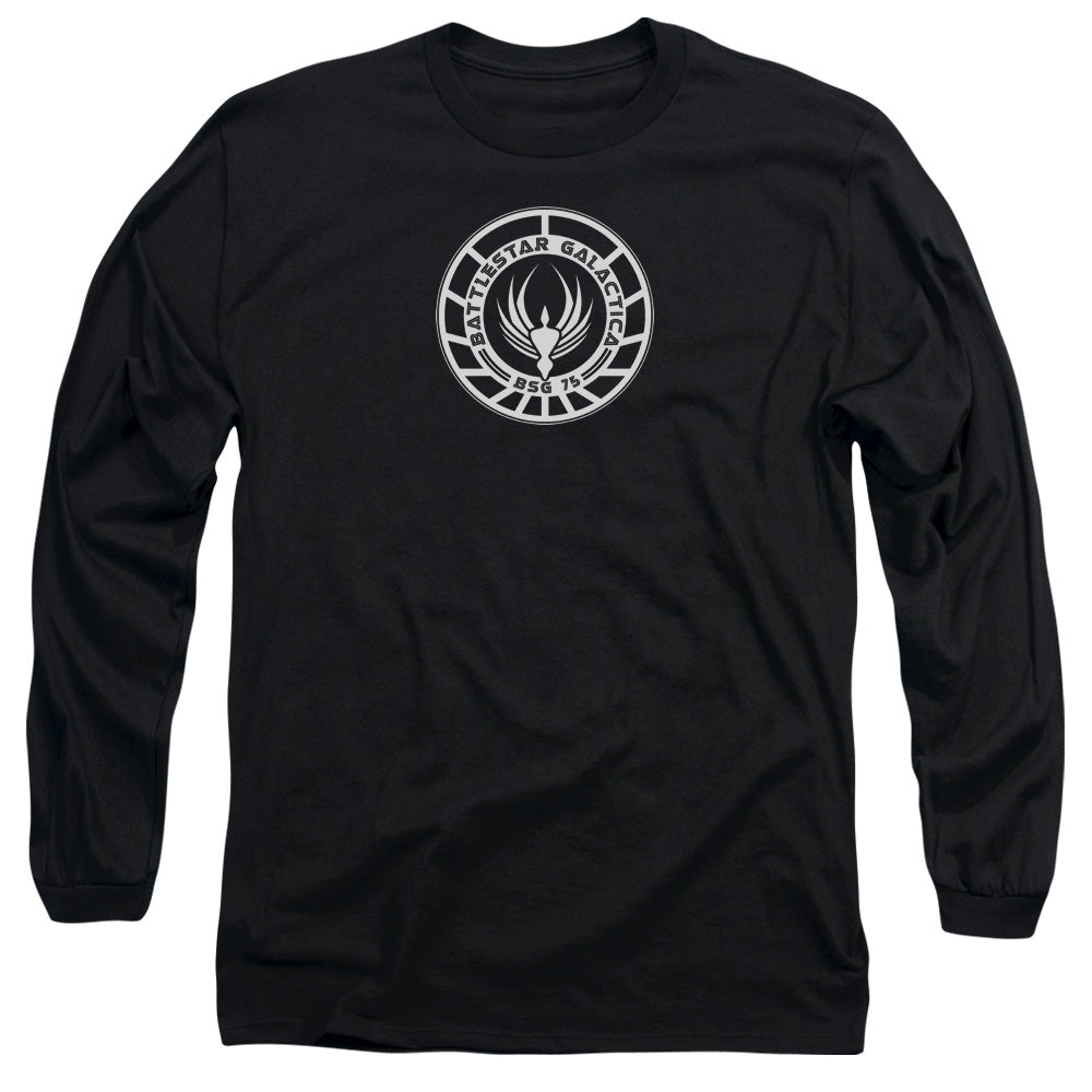 Battlestar Galactica Badge Mens Long Sleeve Shirt Black