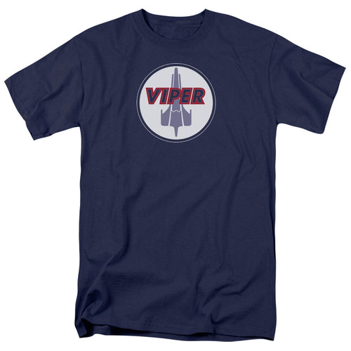 Battle Star Galactica Viper Badge Mens T Shirt Navy