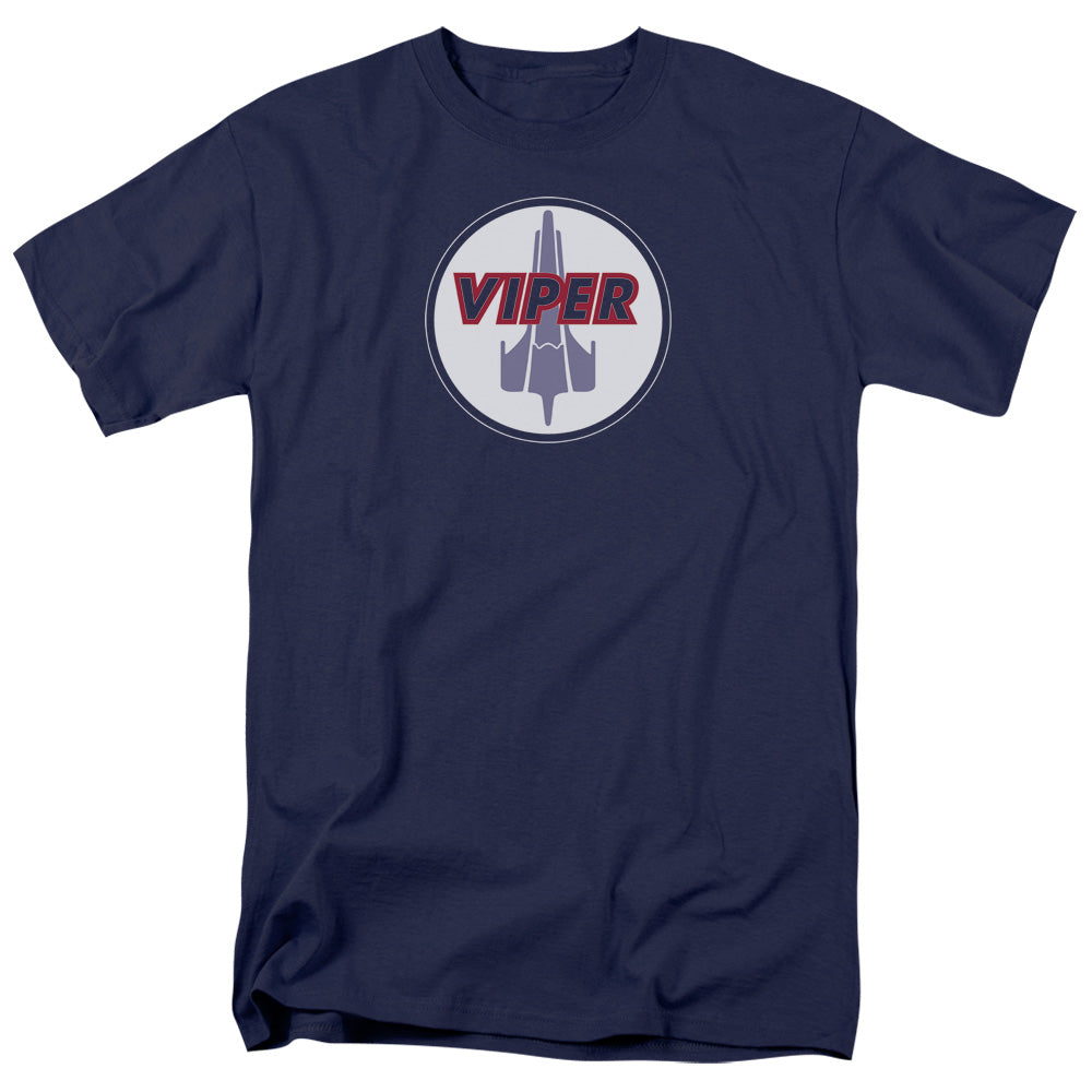 Battle Star Galactica Viper Badge Mens T Shirt Navy
