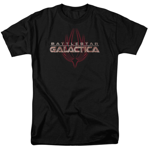 Battle Star Galactica Logo With Phoenix Mens T Shirt Black