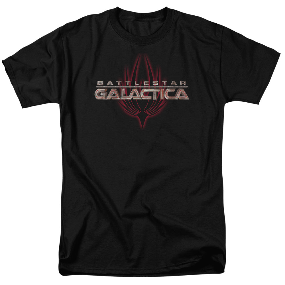Battle Star Galactica Logo With Phoenix Mens T Shirt Black