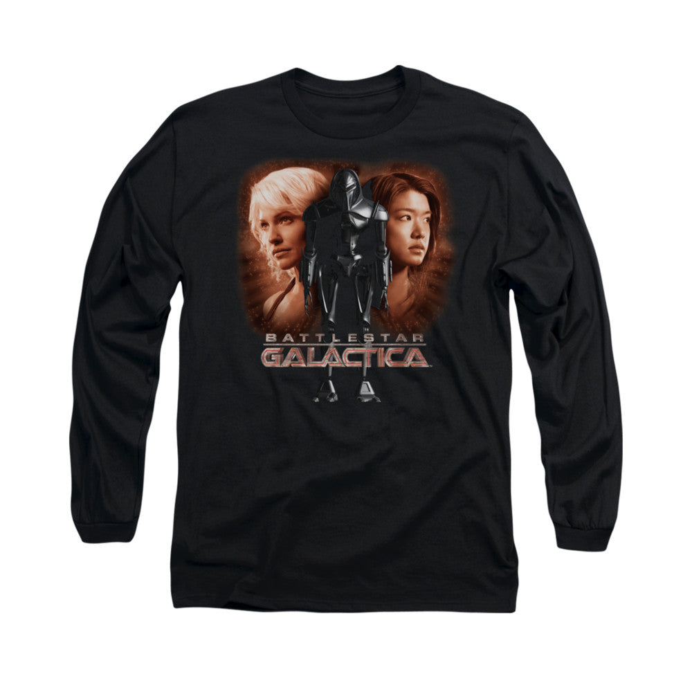 Bsg Created By Man Mens Long Sleeve Shirt Black Officially Licensed