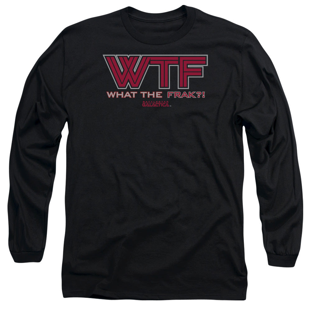 Bsg Wtf Mens Long Sleeve Shirt Black Officially Licensed