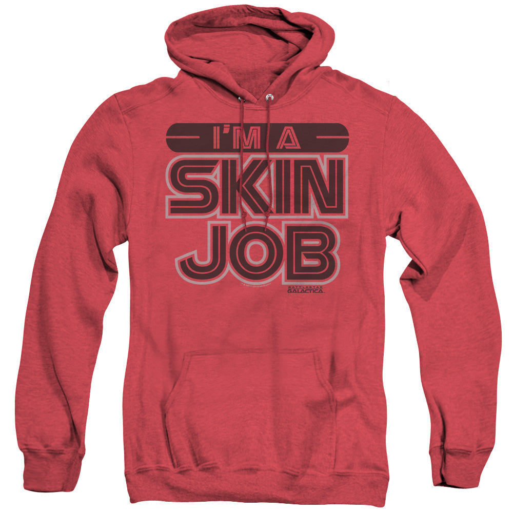 Battlestar Galactica Im A Skin Job Heather Mens Hoodie Red
