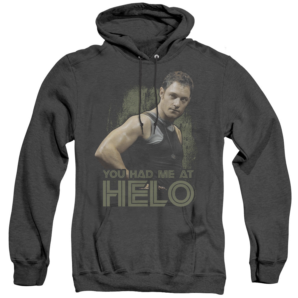 Battlestar Galactica Had Me At Helo Heather Mens Hoodie Black