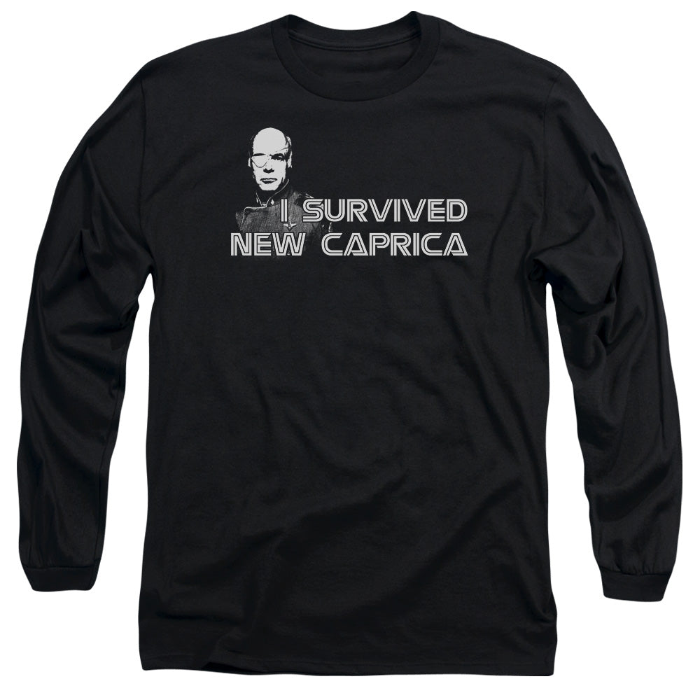 Bsg I Survived New Caprica Mens Long Sleeve Shirt Black Officially Licensed