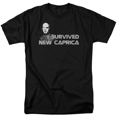 Battle Star Galactica I Survived New Caprica Mens T Shirt Black