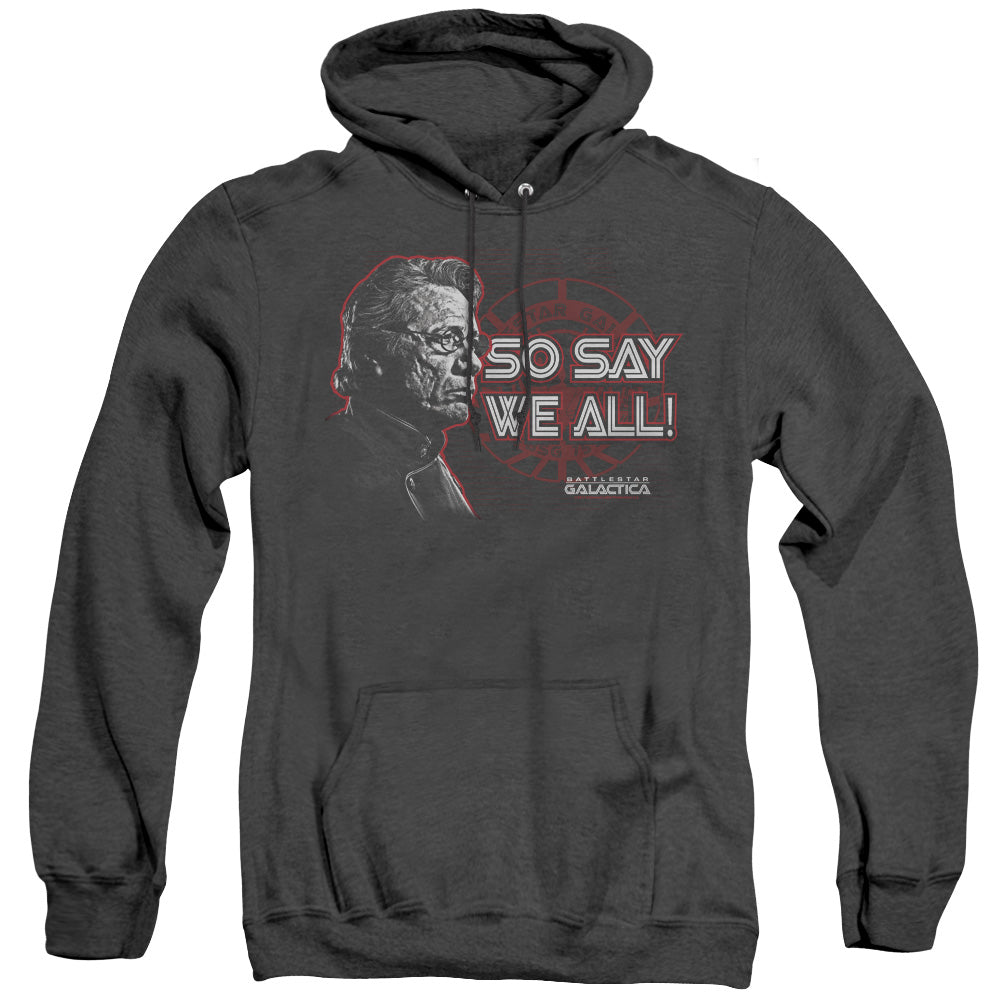 Battlestar Galactica So Say We All Heather Mens Hoodie Black
