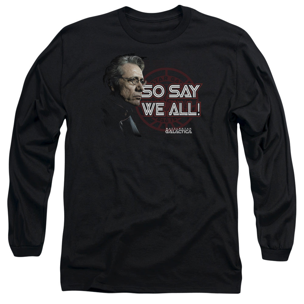 Battlestar Galactica So Say We All Mens Long Sleeve Shirt Black