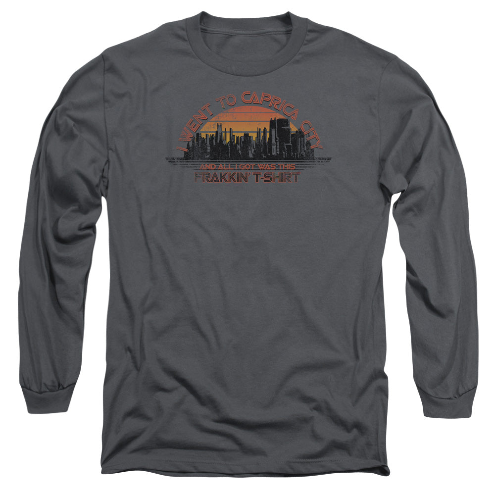 Bsg Caprica City Mens Long Sleeve Shirt Charcoal Officially Licensed