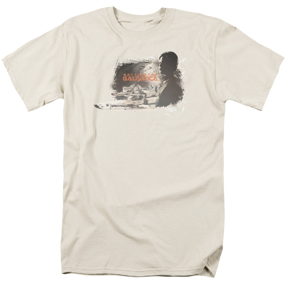 Battle Star Galactica Starbuck Mens T Shirt Cream