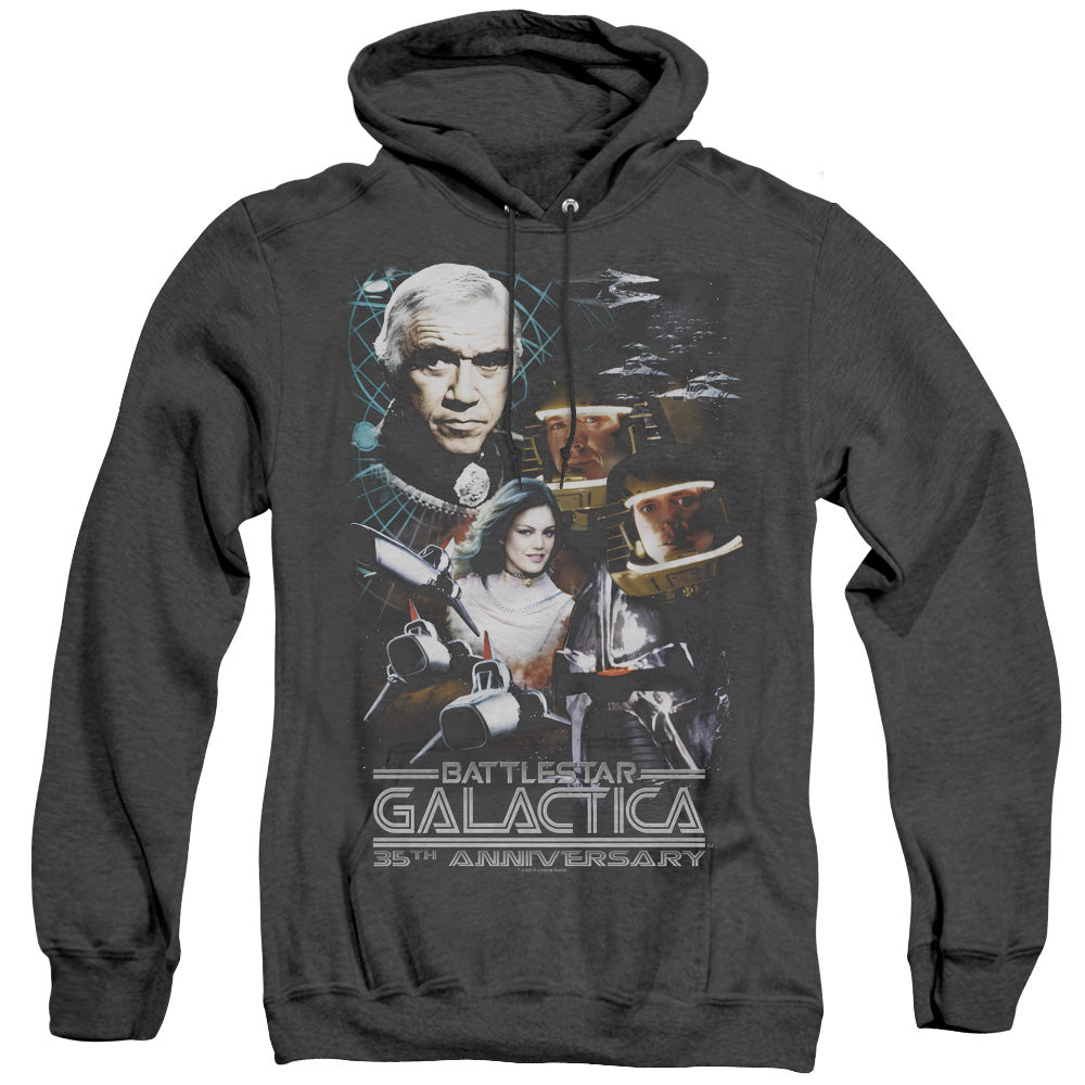 Bsg 35Th Anniversary Collage Heather Mens Hoodie Black
