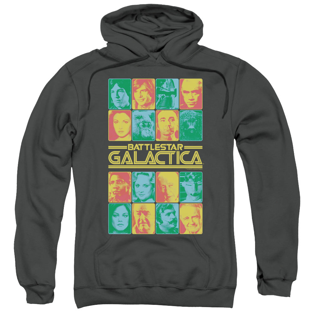 Battlestar Galactica 35th Anniversary Cast Mens Hoodie Charcoal