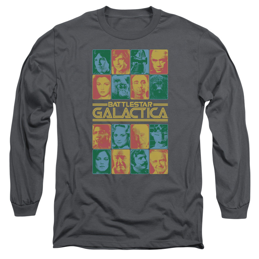 Battlestar Galactica 35th Anniversary Cast Mens Long Sleeve Shirt Charcoal