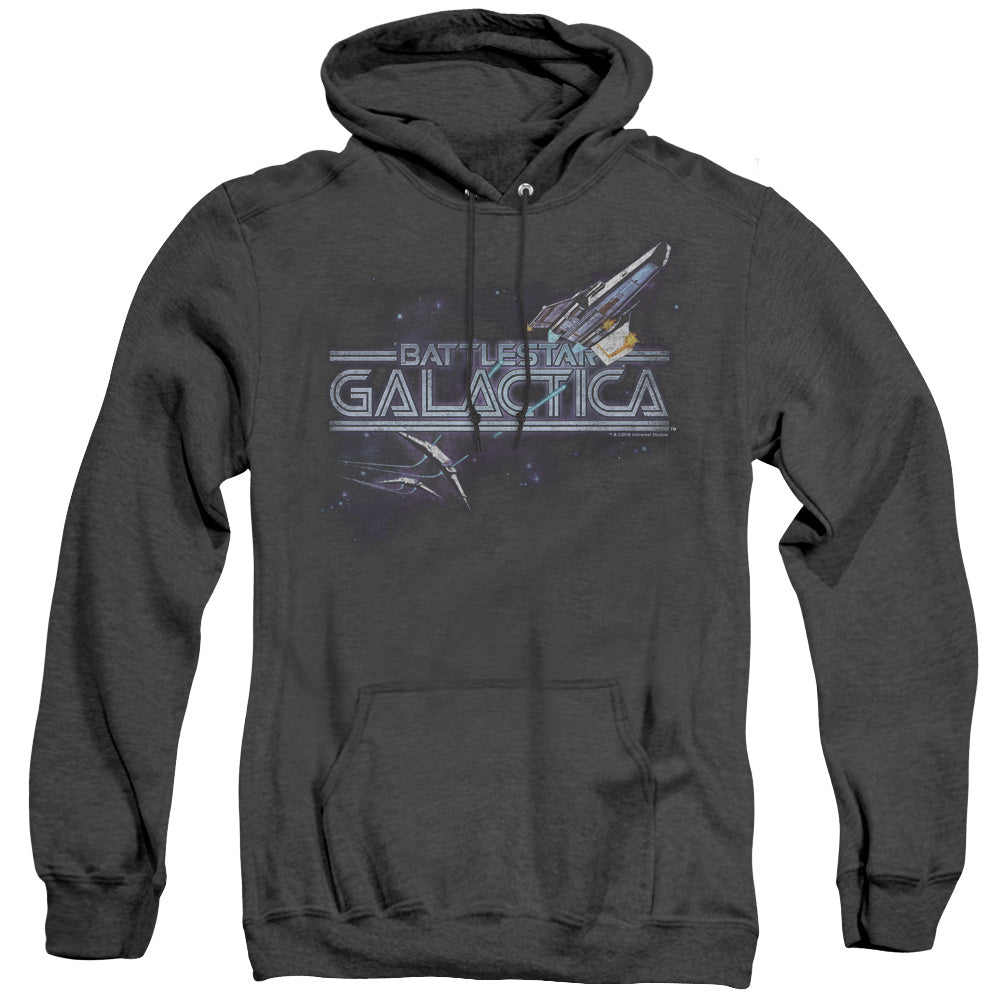 Battlestar Galactica Cylon Persuit Heather Mens Hoodie Black