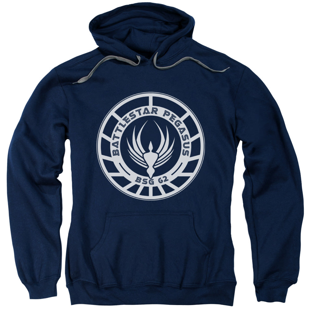 Battlestar Galactica Pegasus Badge Mens Hoodie Navy Blue