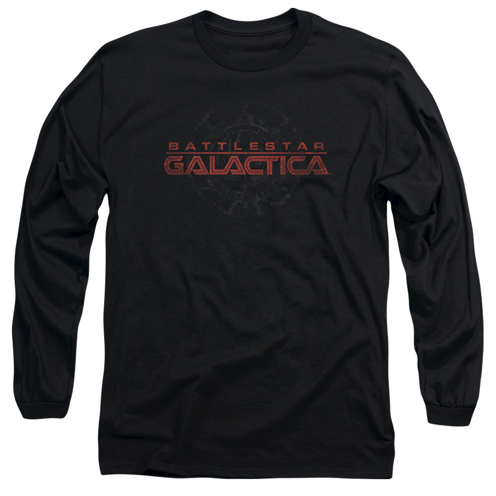 Bsg Battered Logo Mens Long Sleeve Shirt Black Officially Licensed