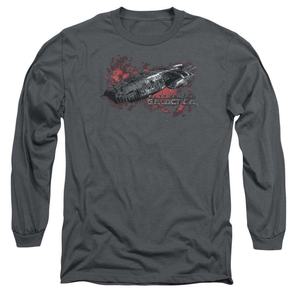 Bsg Galactica Mens Long Sleeve Shirt Charcoal Officially Licensed