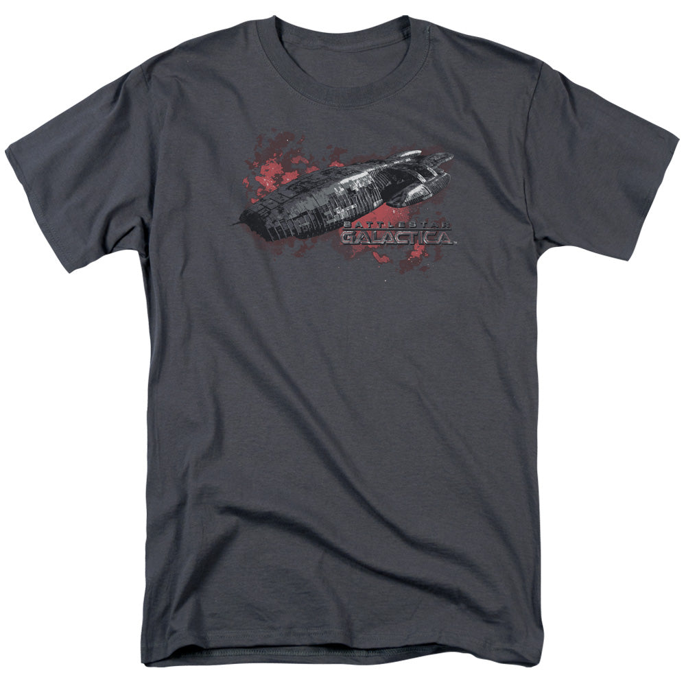 Battle Star Galactica Galactica Mens T Shirt Charcoal