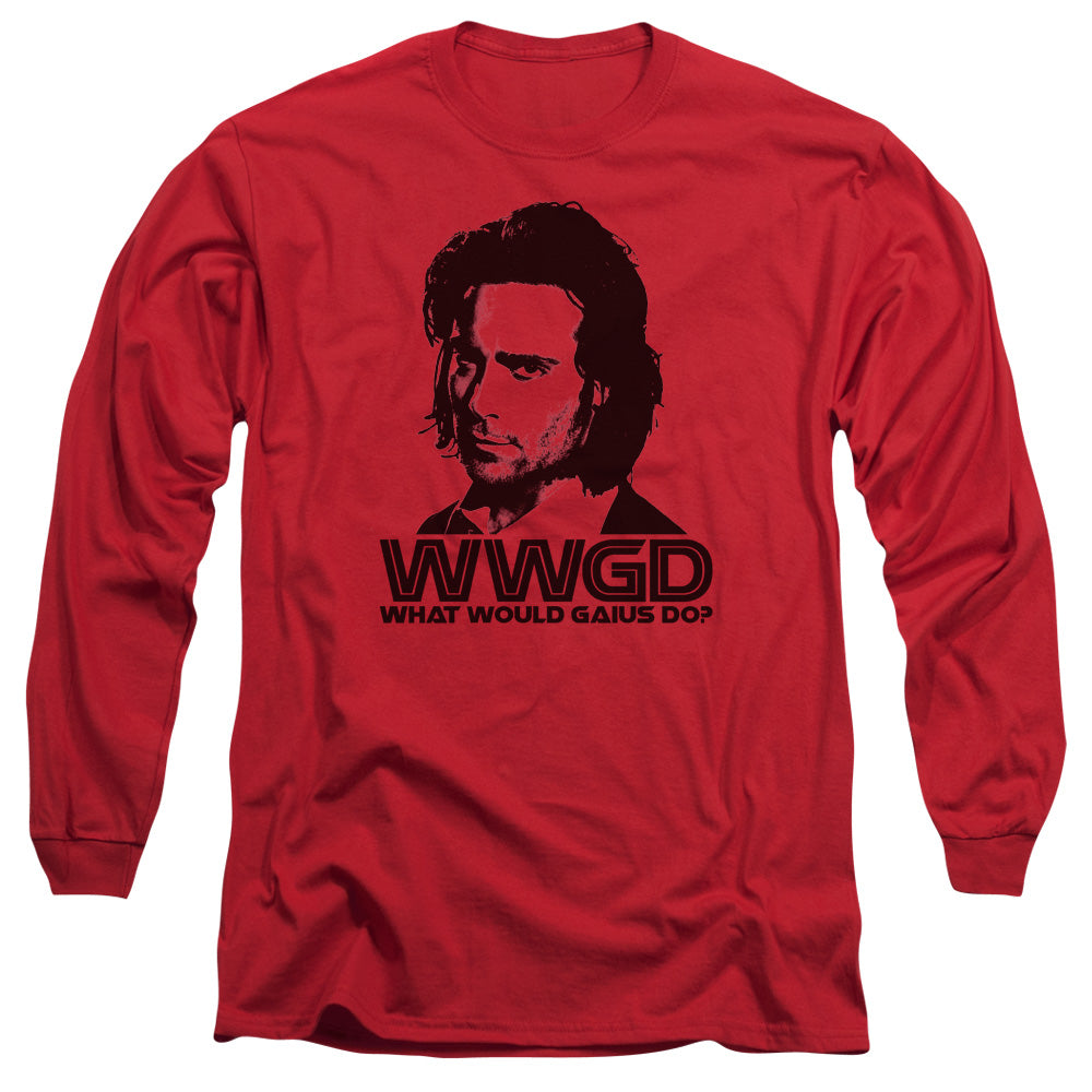 Bsg Wwgd Mens Long Sleeve Shirt Red Officially Licensed