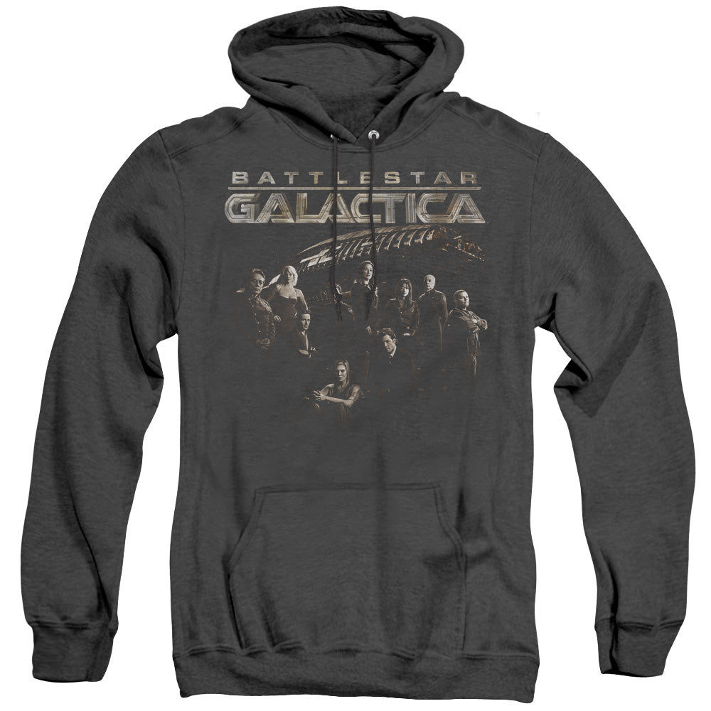 Batlestar GalACtica Batle Cast Heather Mens Hoodie Black