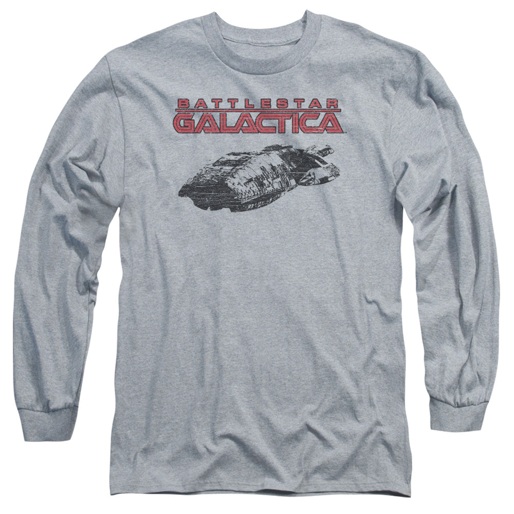 Battlestar Galactica Ship Logo Mens Long Sleeve Shirt Athletic Heather