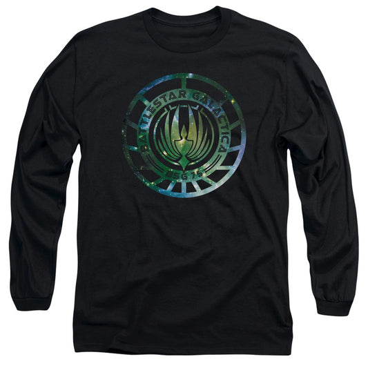 Batlestar GalACtica (New) Galaxy Emblem Mens Long Sleeve Shirt Black