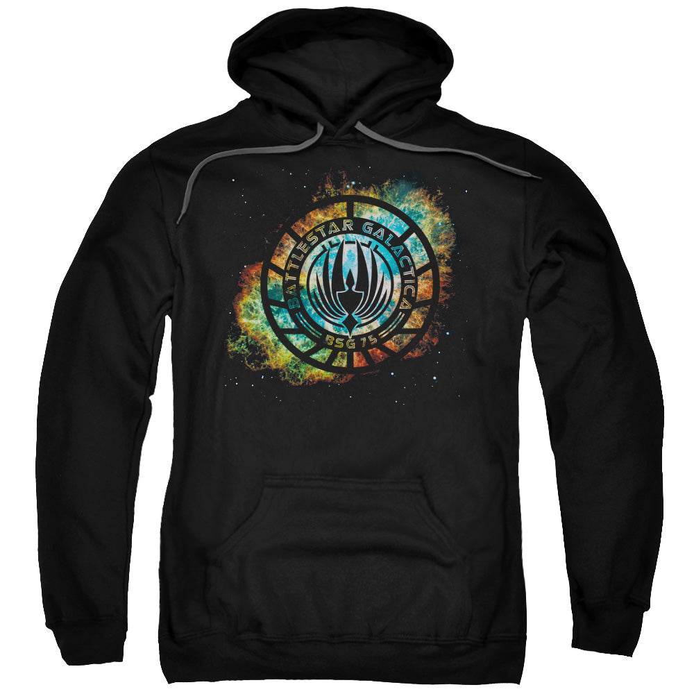 Batlestar GalACtica (New) Emblem Knock Out Mens Hoodie Black
