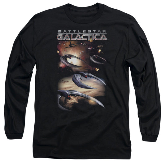 Batlestar GalACtica (New) When Cylons AtACk Mens Long Sleeve Shirt Black