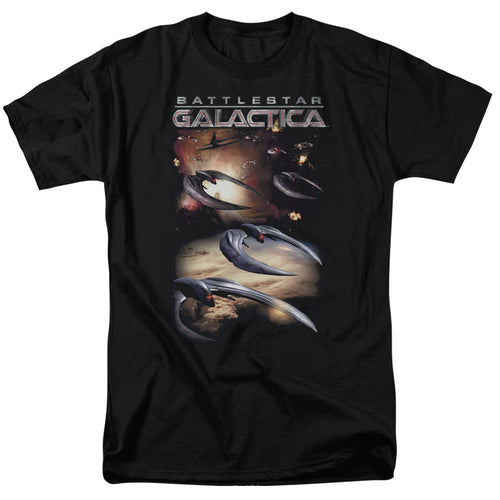 Battlestar Galactica (New) When Cylons Attack Mens T Shirt Black