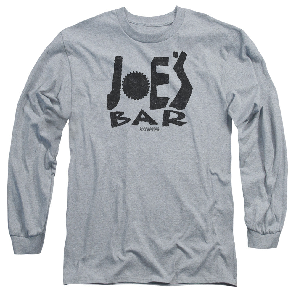 Bsg Joes Bar Logo Mens Long Sleeve Shirt Athletic Heather Officially Licensed
