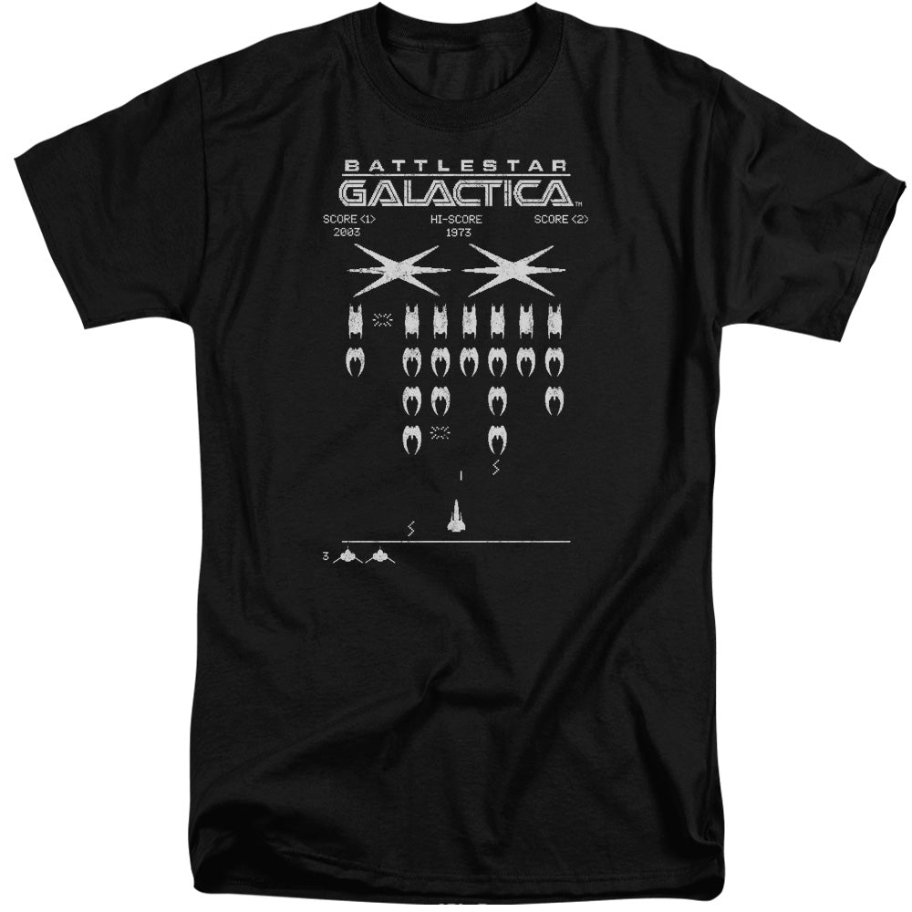 Battlestar Galactica Galactic Invaders Mens Tall T Shirt Black