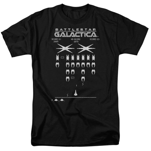 Battle Star Galactica Galactic Invaders Mens T Shirt Black