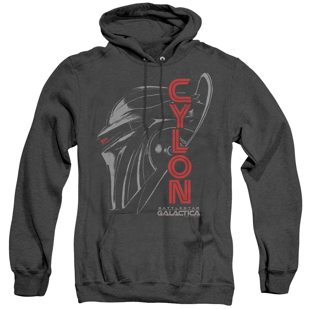 Battlestar Galactica Cylon FACe Heather Mens Hoodie Black